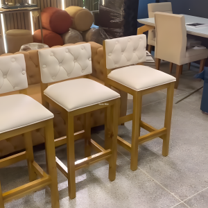 Kit 3 Banquetas Alta Em Madeira Estofada Select