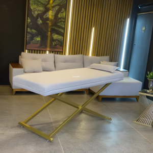 FOTO CORTADA (1) Maca Reta com Base Metálica Dourada – Modelo Elegance